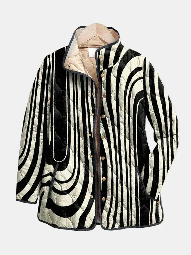 Blythe™ | Abstract Swirl Quilted Longline Jacket