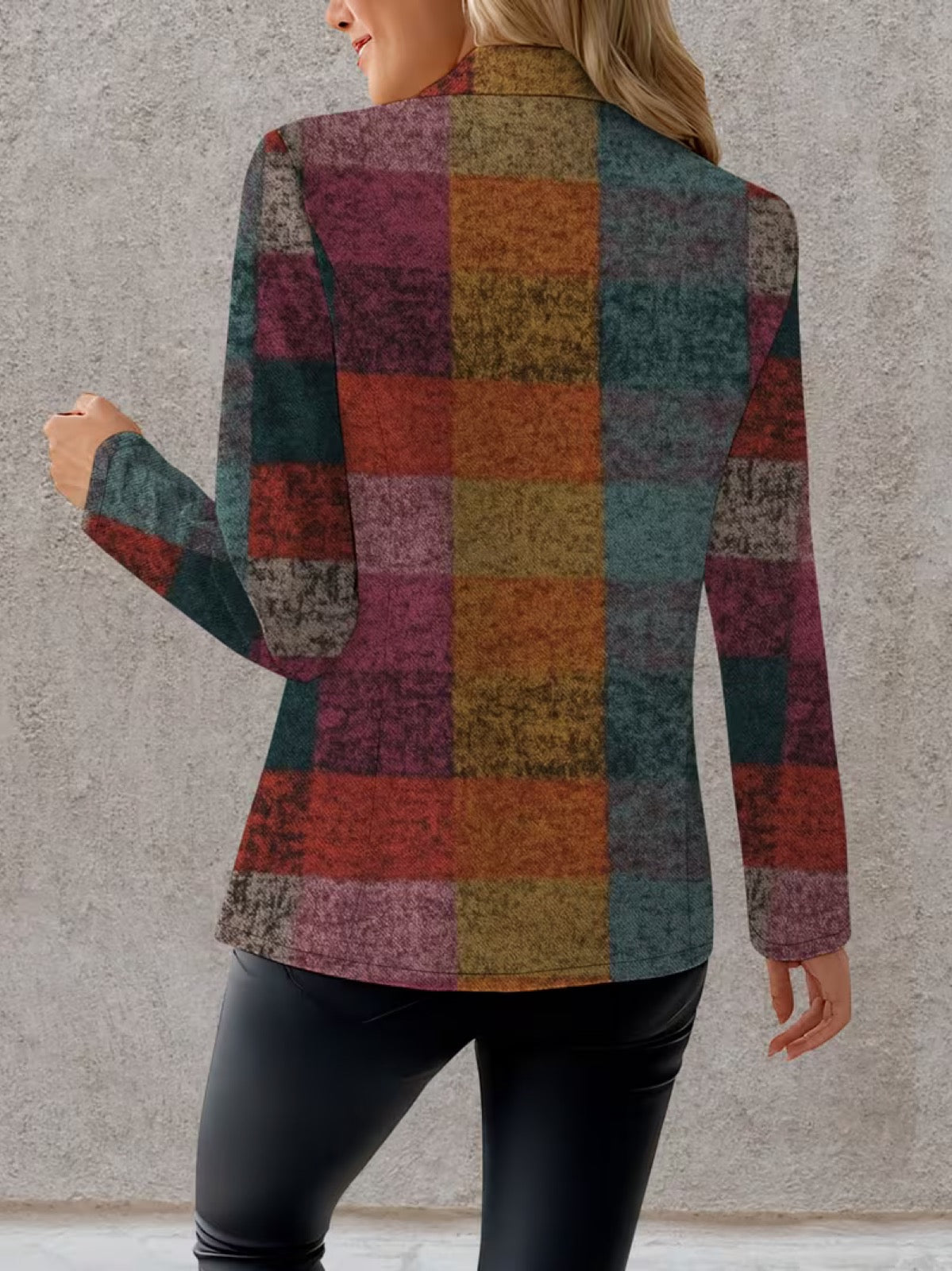 Amandine™ | Autumn Plaid Tailored Blazer