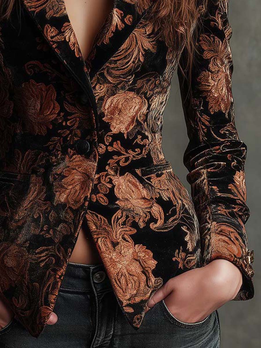 Dakota™ | Baroque Bronze Floral Tailored Blazer