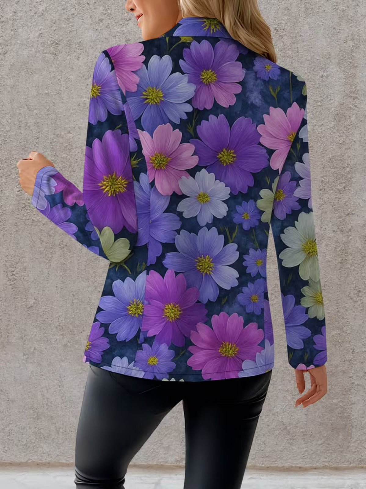 Violetta™ | Purple Cosmos Floral Tailored Blazer