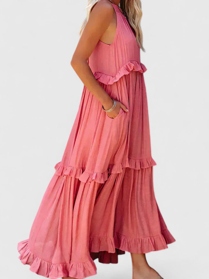 Genevieve™ | Flowing Ruffle Maxi Dress