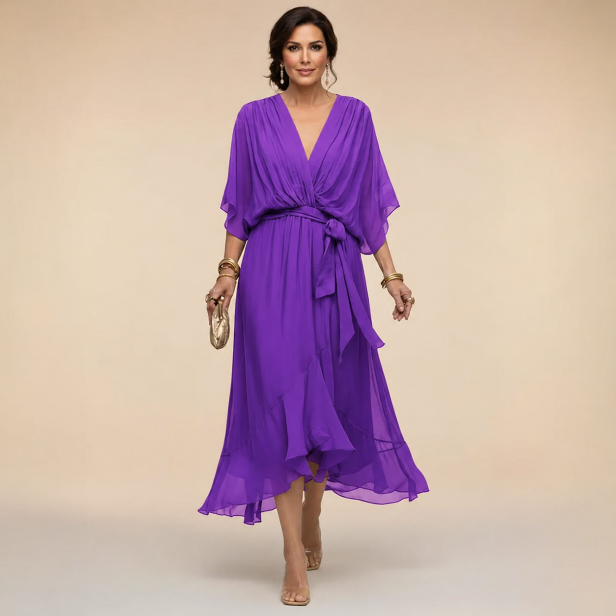 Eliana™ | Flowing Wrap Midi Dress