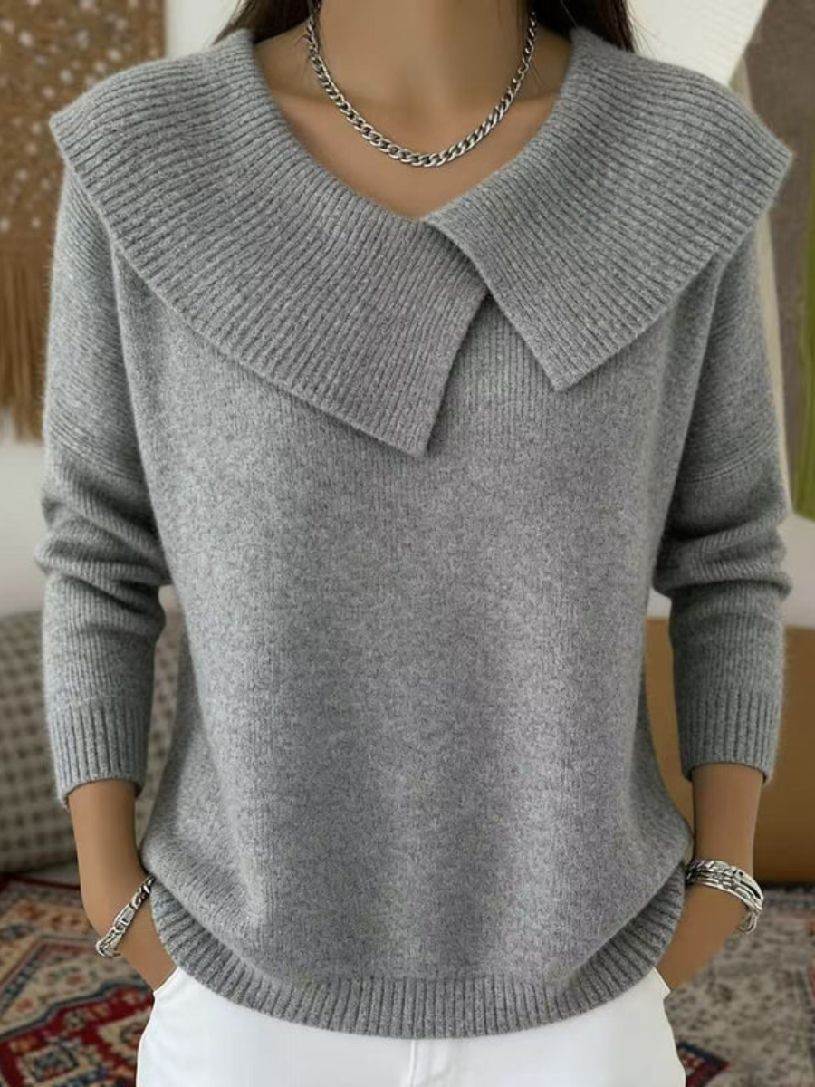 Yareli™ | Women's Oversized Collar Knit Jumper
