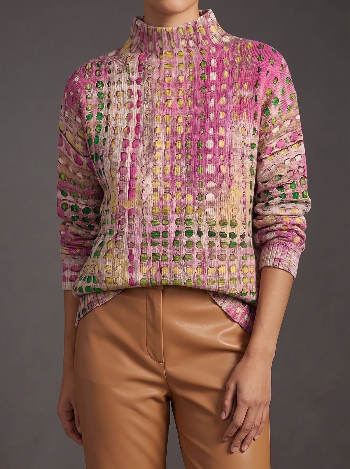 Calyx™ | Orchid Lattice Turtleneck Sweater