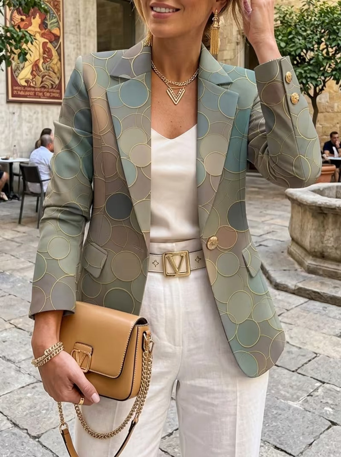 Capucine™ | Abstract Mosaic Tailored Blazer
