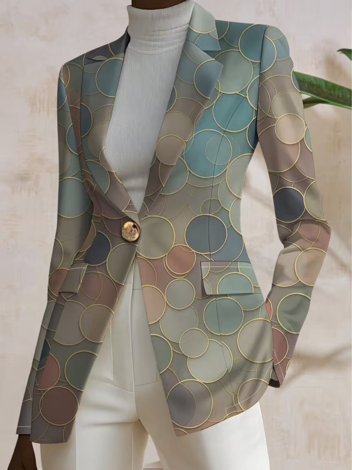 Capucine™ | Abstract Mosaic Tailored Blazer