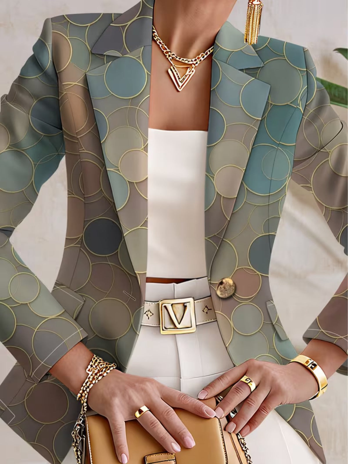 Capucine™ | Abstract Mosaic Tailored Blazer