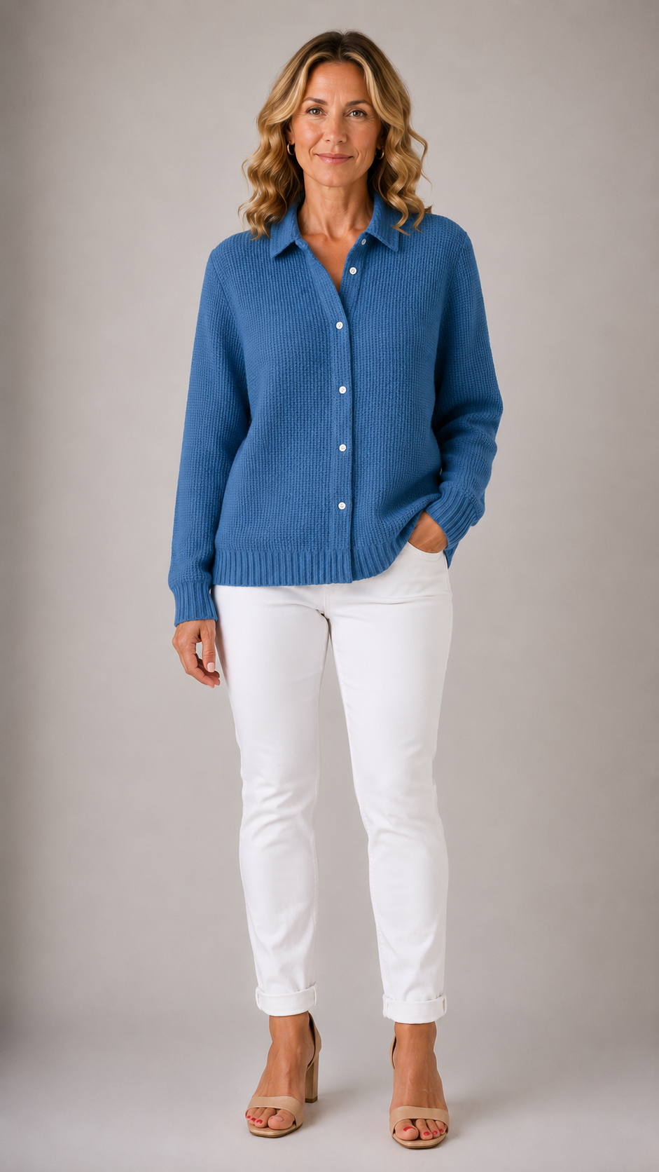 Amari™ | Women's Classic Waffle Knit Cardigan