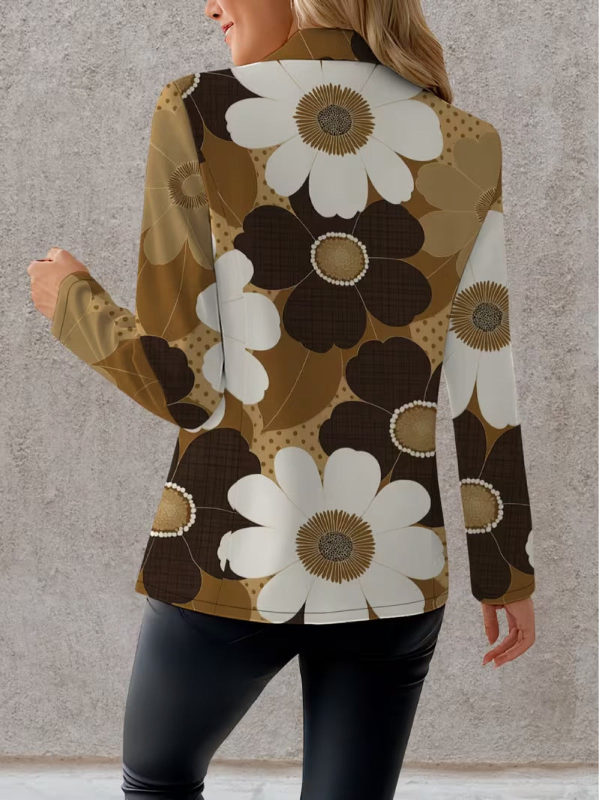 Rosevelle™ | Retro Medallion Print Tailored Blazer