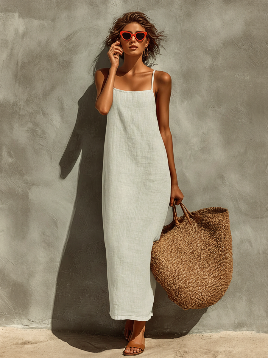 Delaney | Minimalist Cotton Summer Maxi Dress