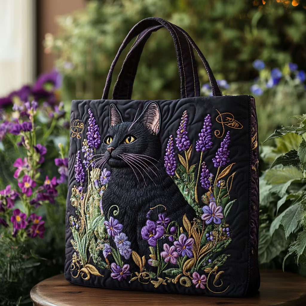 Violet™ | Black Cat Botanical Garden Quilted Carryall