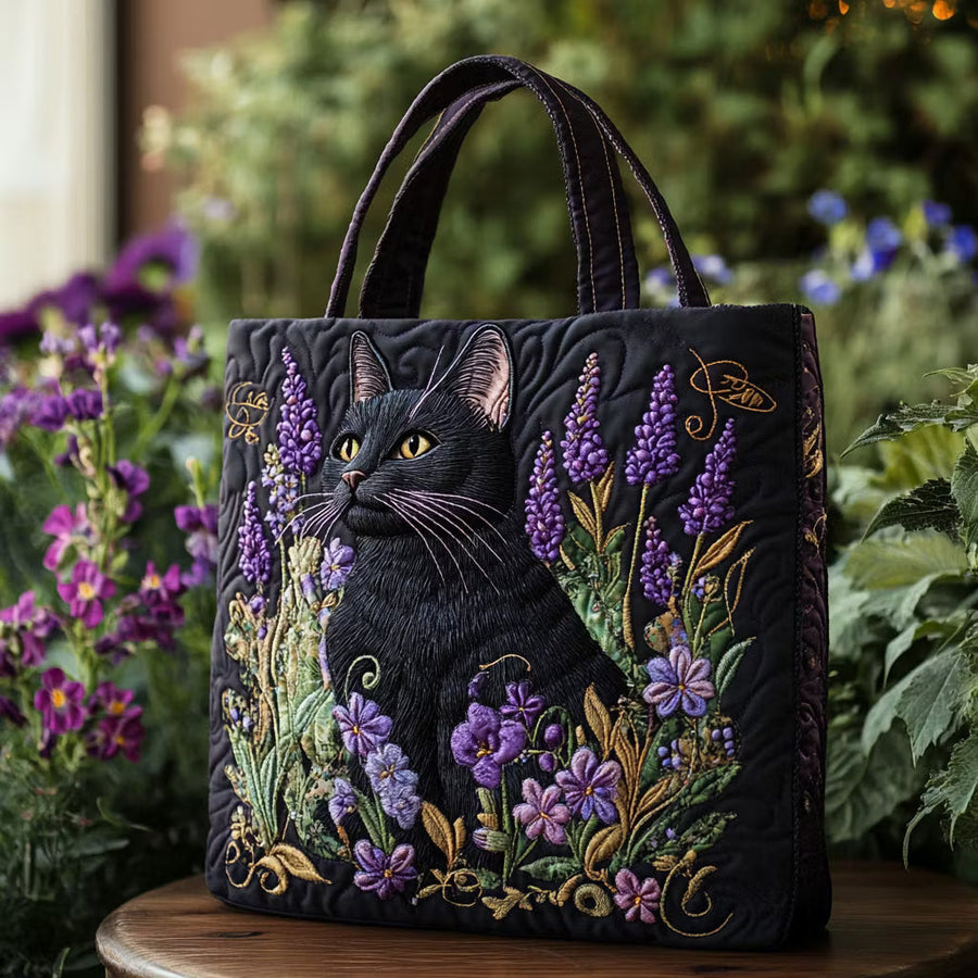 Violet™ | Black Cat Botanical Garden Quilted Carryall