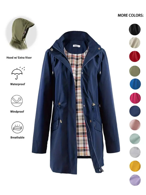 Pringe™ | Drawstring Hooded Longline Trench Coat