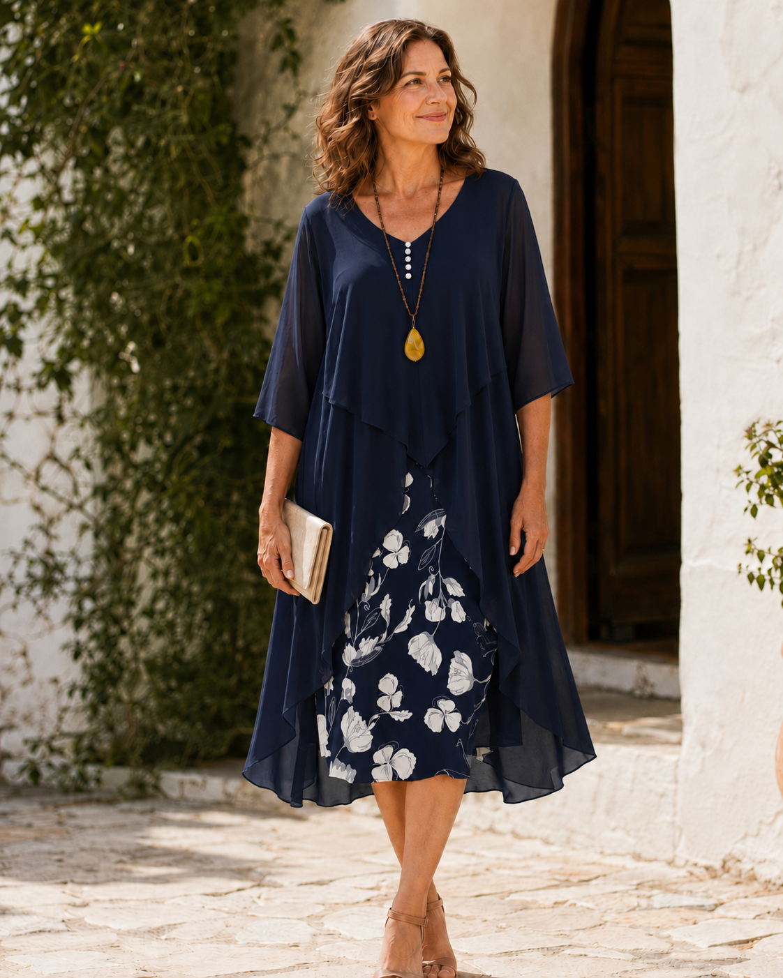Odette™ | Floral Layered Flowing Midi Dress