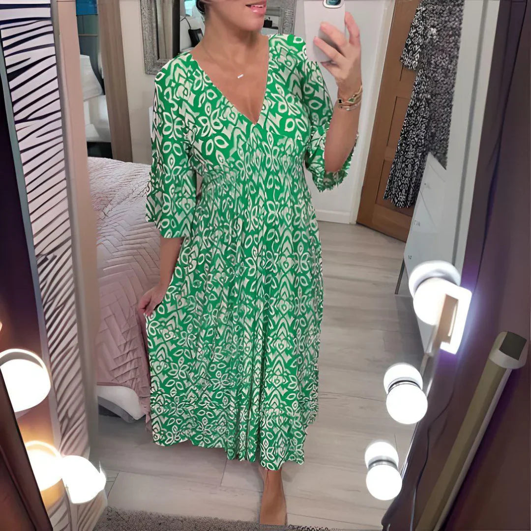 Lillia – Boho Printed Dress