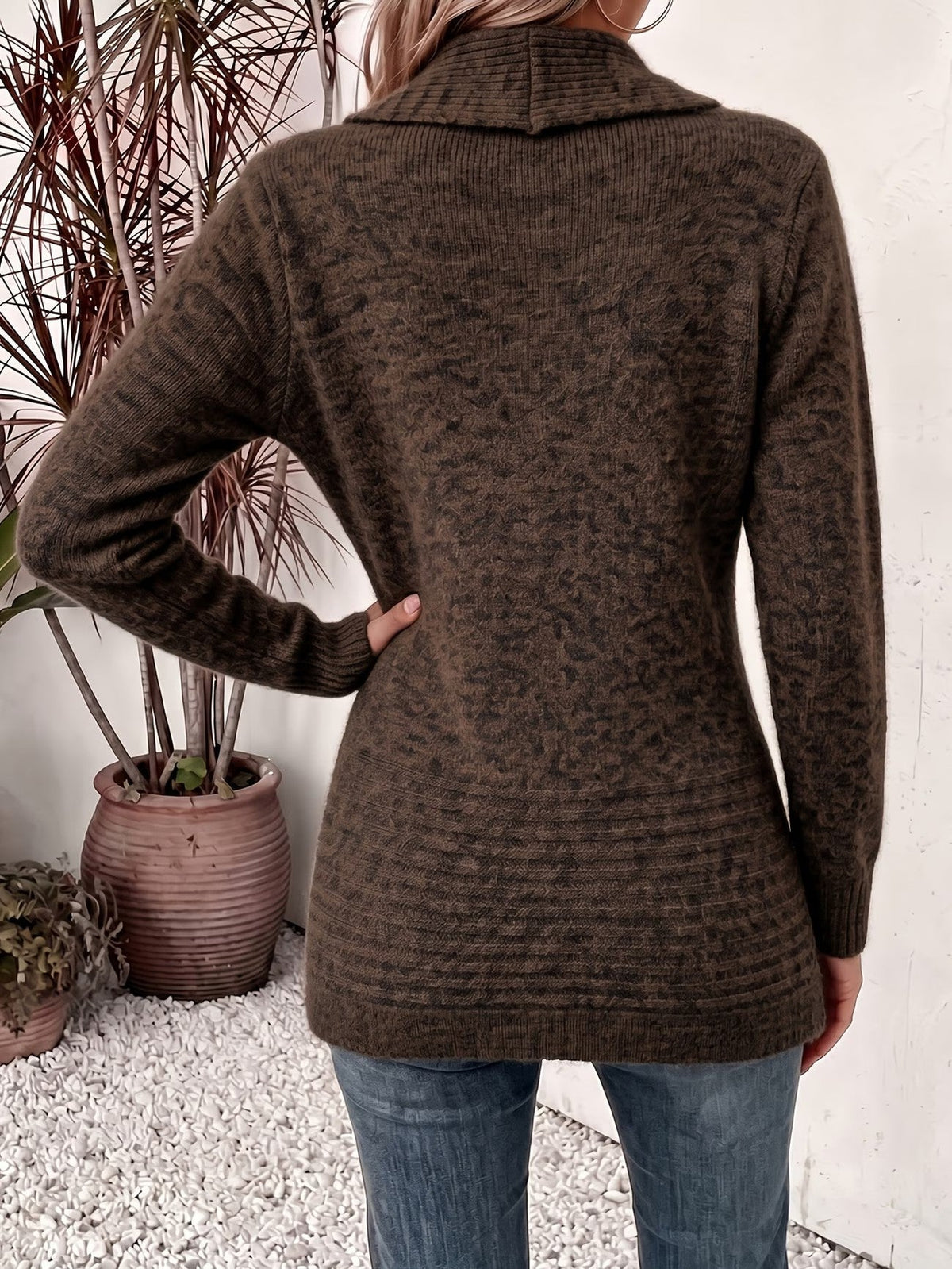 Camille™ | Ribbed Button-Tab Longline Cardigan