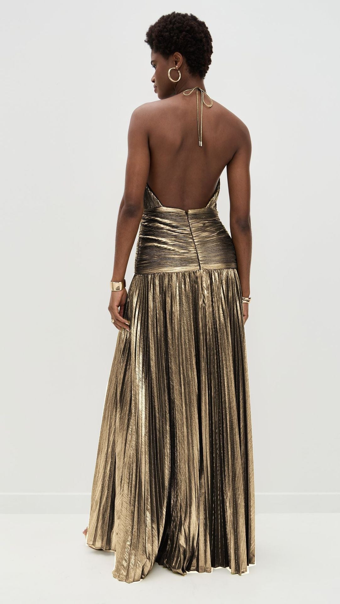 Zarelle™ | Statement Metallic Pleated Gown