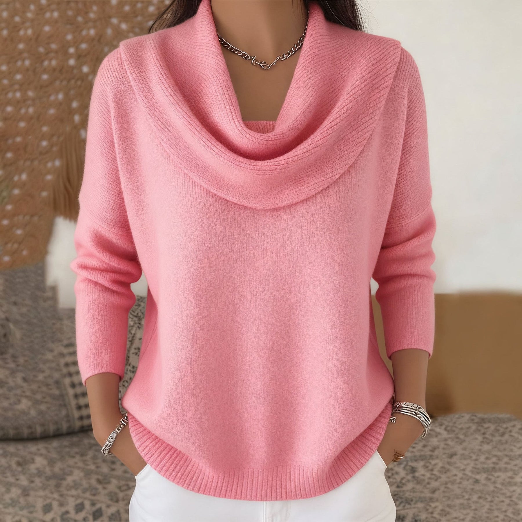 Marie™ | Women's Cowl Neck Knit Sweater