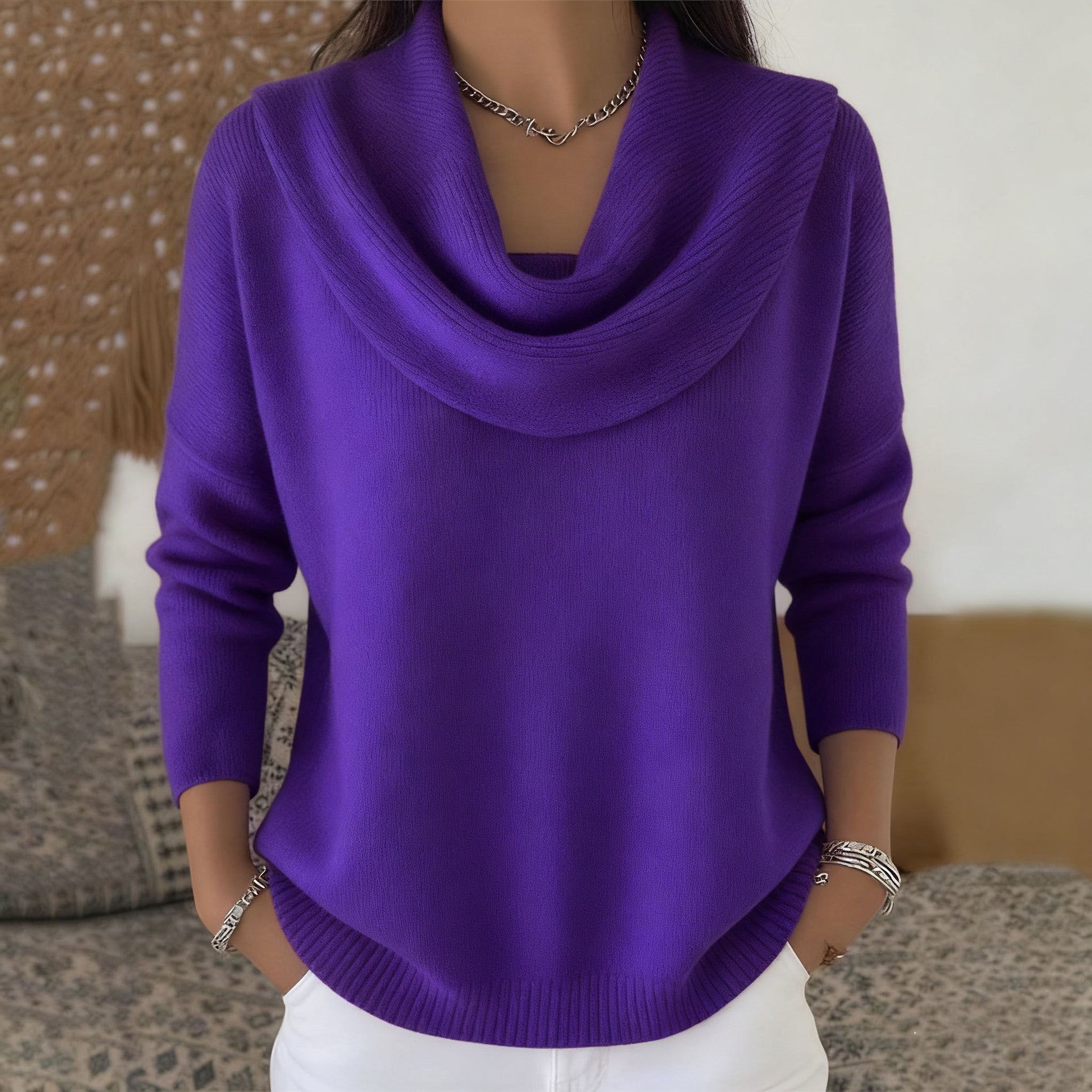 Marie™ | Women's Cowl Neck Knit Sweater