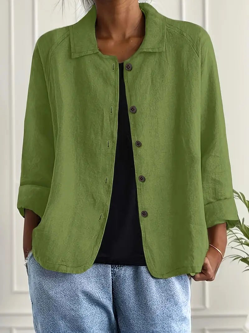 Caliste™ | Fresh Meadow Relaxed Button-Front Blouse