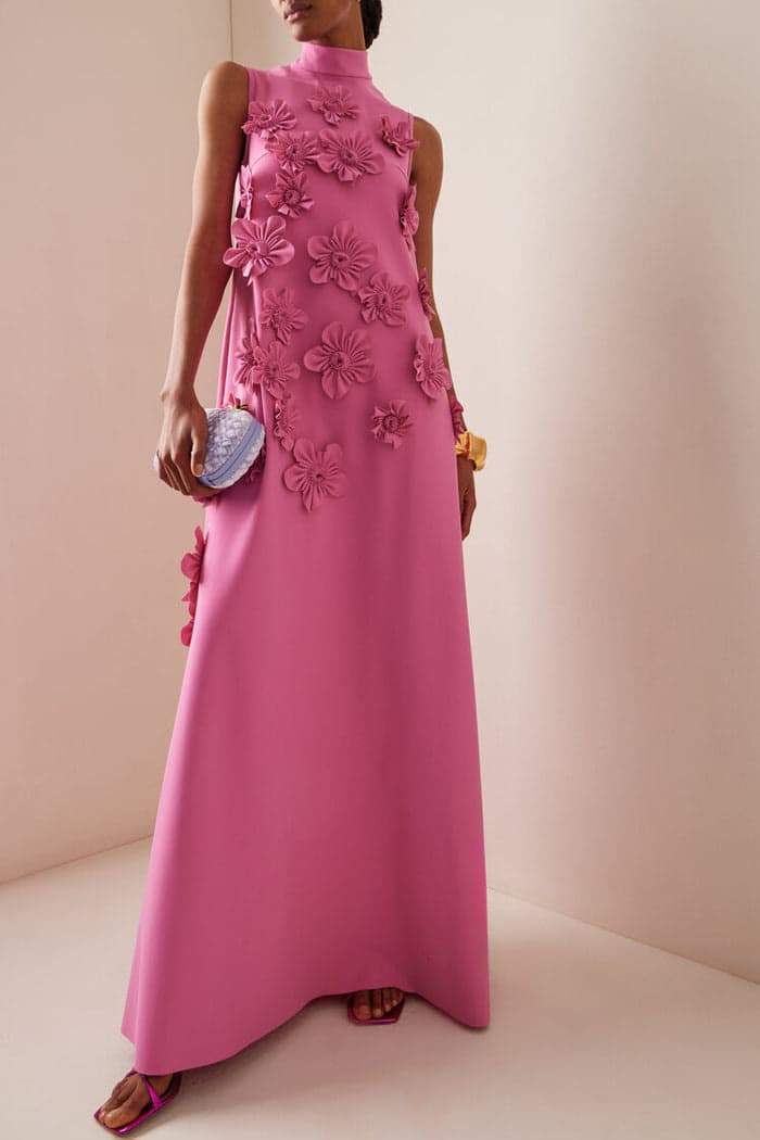 Rosalie™ | Floral Appliqué Elegance Maxi Dress