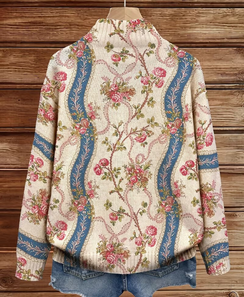 Dorothy™ | Romantic Rose Vine Zip Cardigan