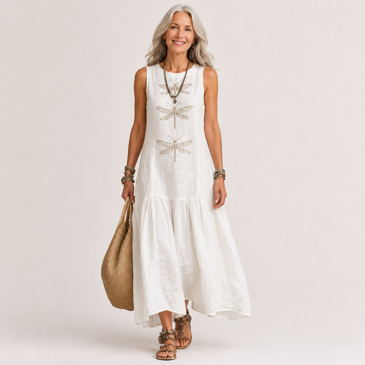 Serena™ | Linen Blend Sleeveless Maxi Dress