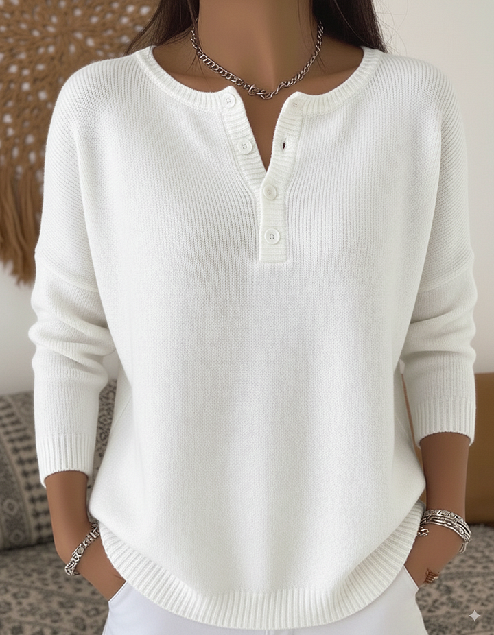 Monica™ | Women's Classic Button Knit Sweater