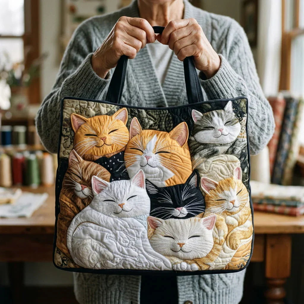Sack Artisanal Matelassé - Sleepy Kittens