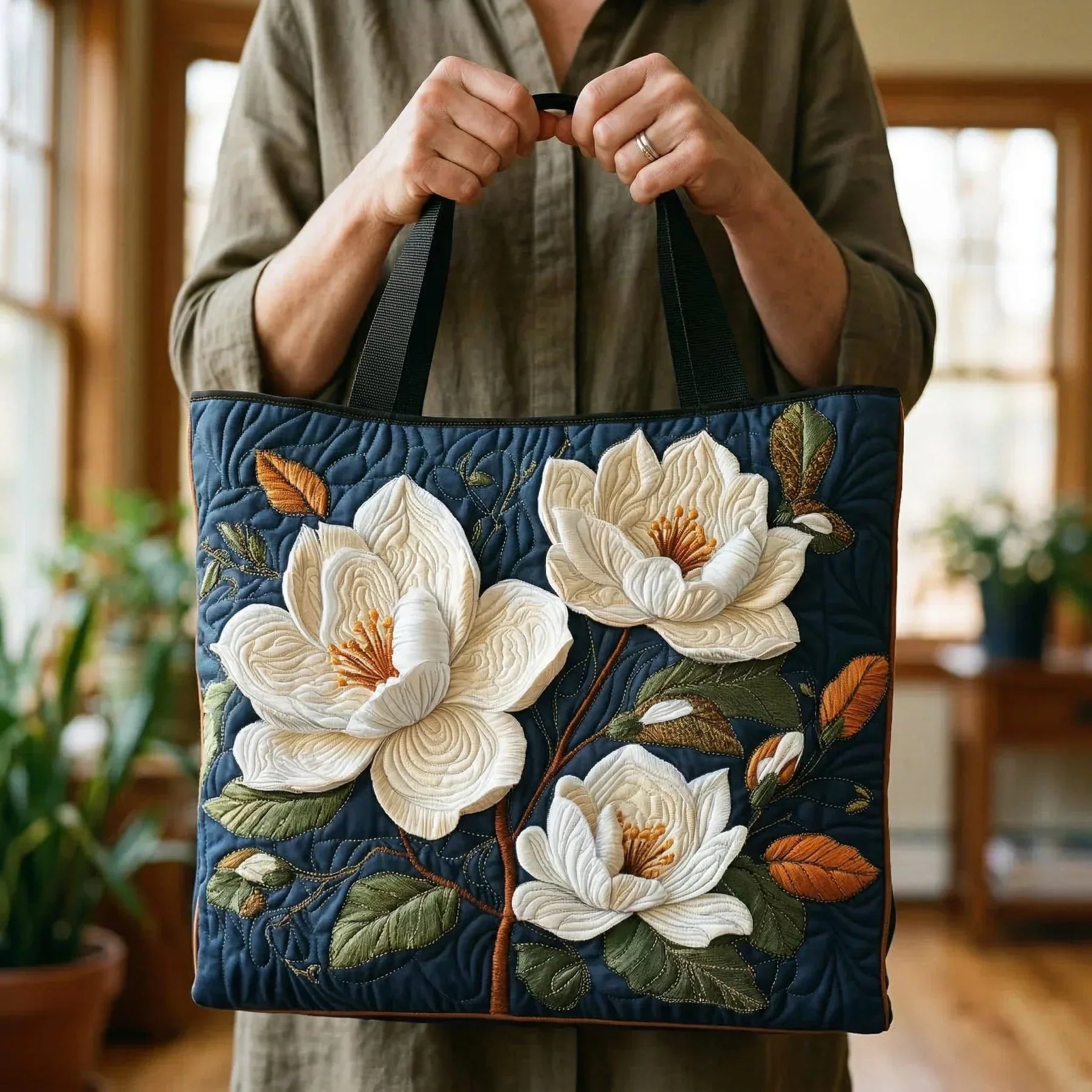 Sac Artisanal Matelassé - Delicate Magnolia