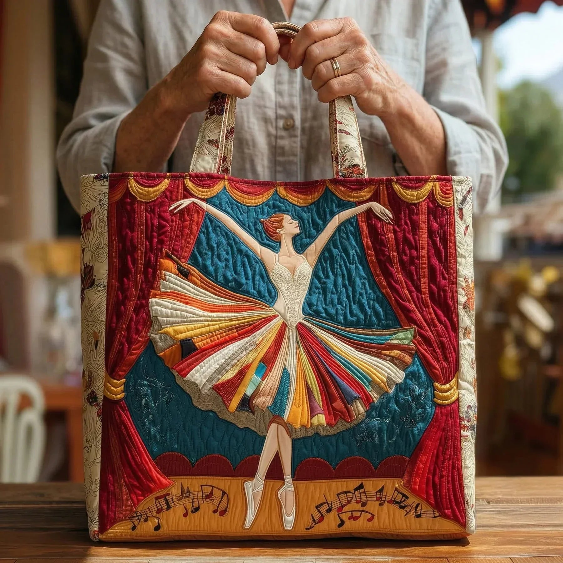 Winnie™ | Elegant Ballerina Theater Quilted Tote Bag