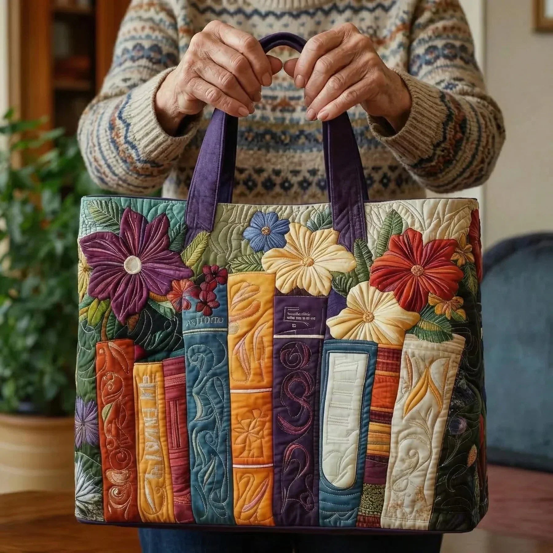 Lorelei™ | Floral Storybook Quilted Tote Bag
