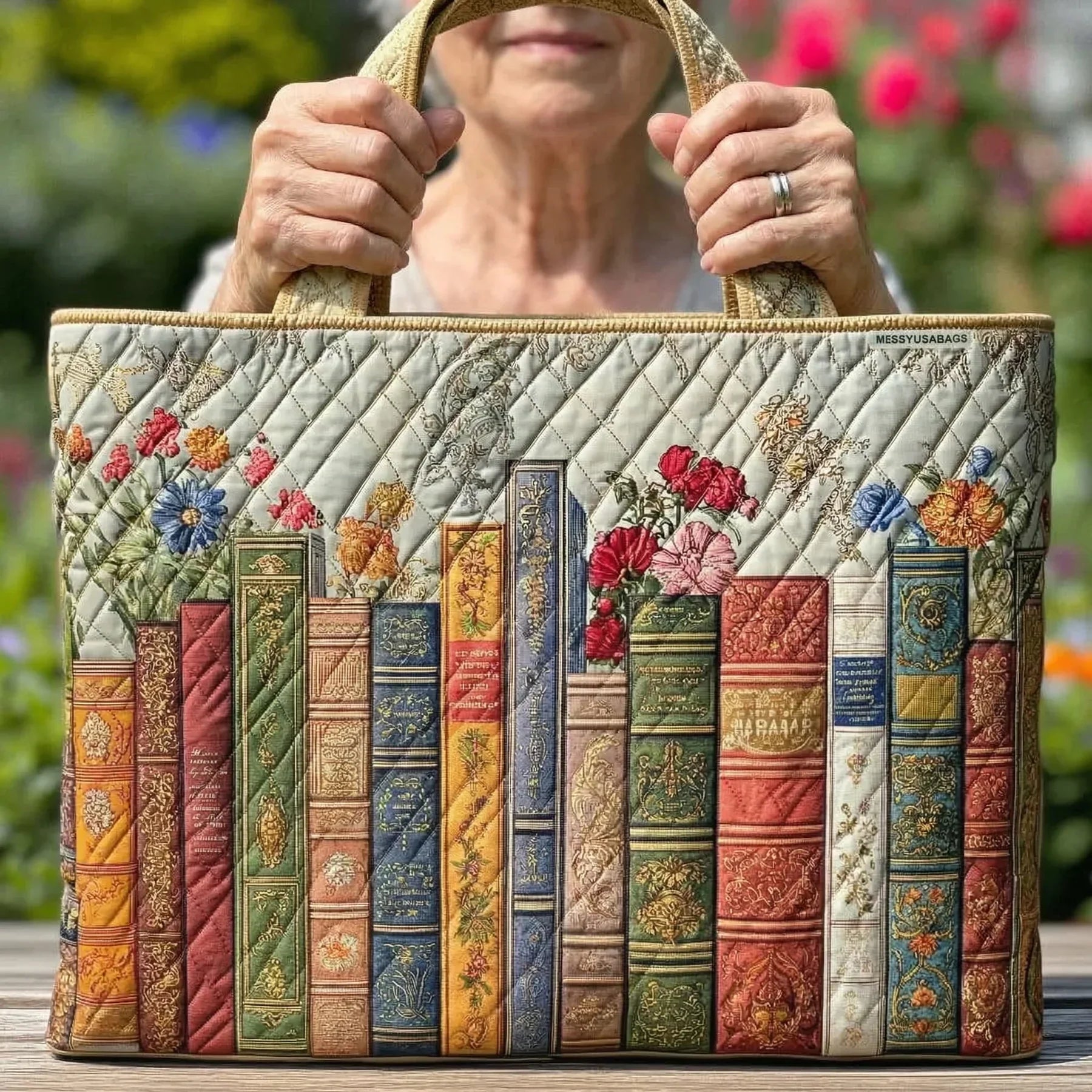 Dixie™ | Enchanted Library Floral Quilted Tote Bag