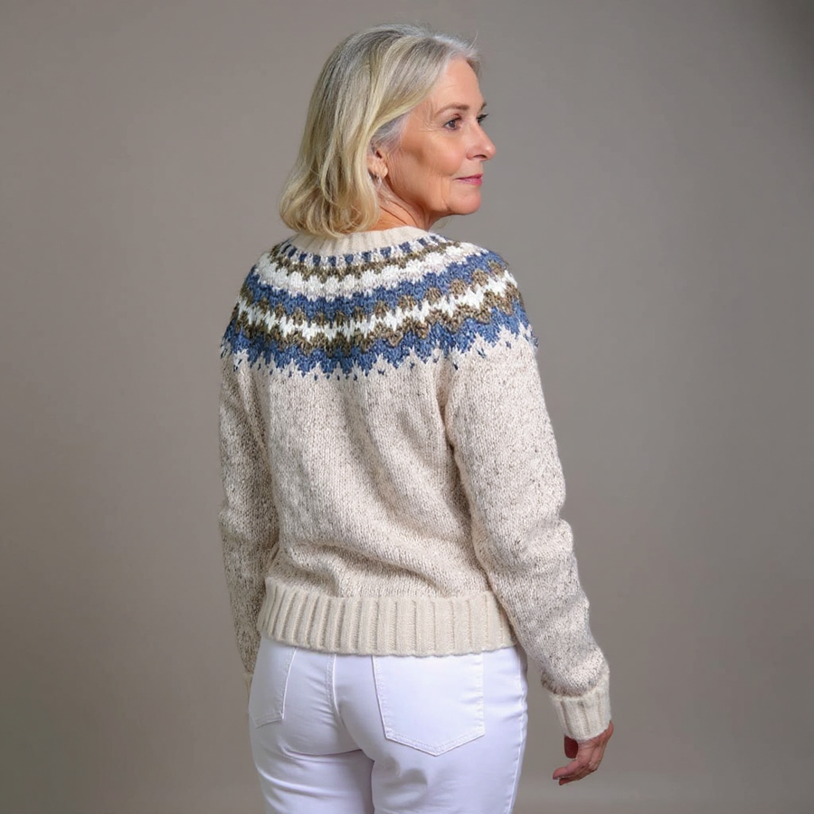 Nora™ | Nordic Fair Isle Button-Front Cardigan