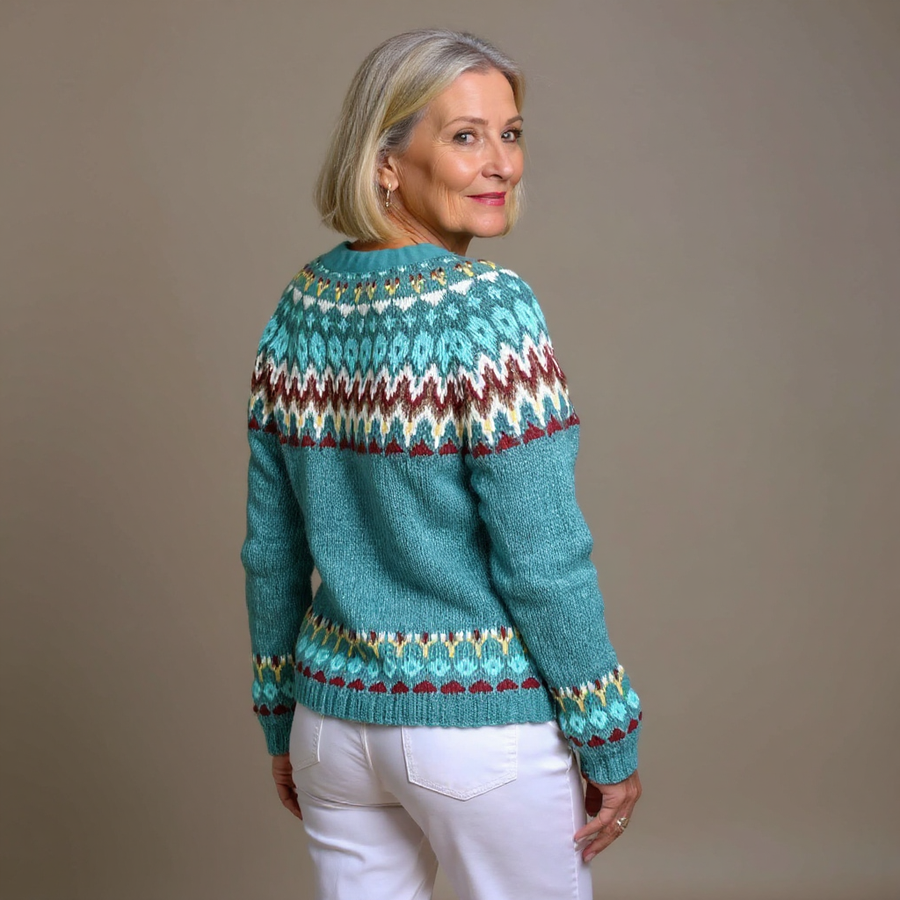 Maris™ | Nordic Scroll Button-Front Cardigan