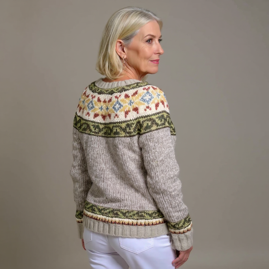 Edith™ | Nordic Floral Button-Front Cardigan