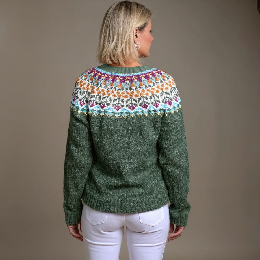 Maren™ | Botanical Nordic Button-Front Cardigan