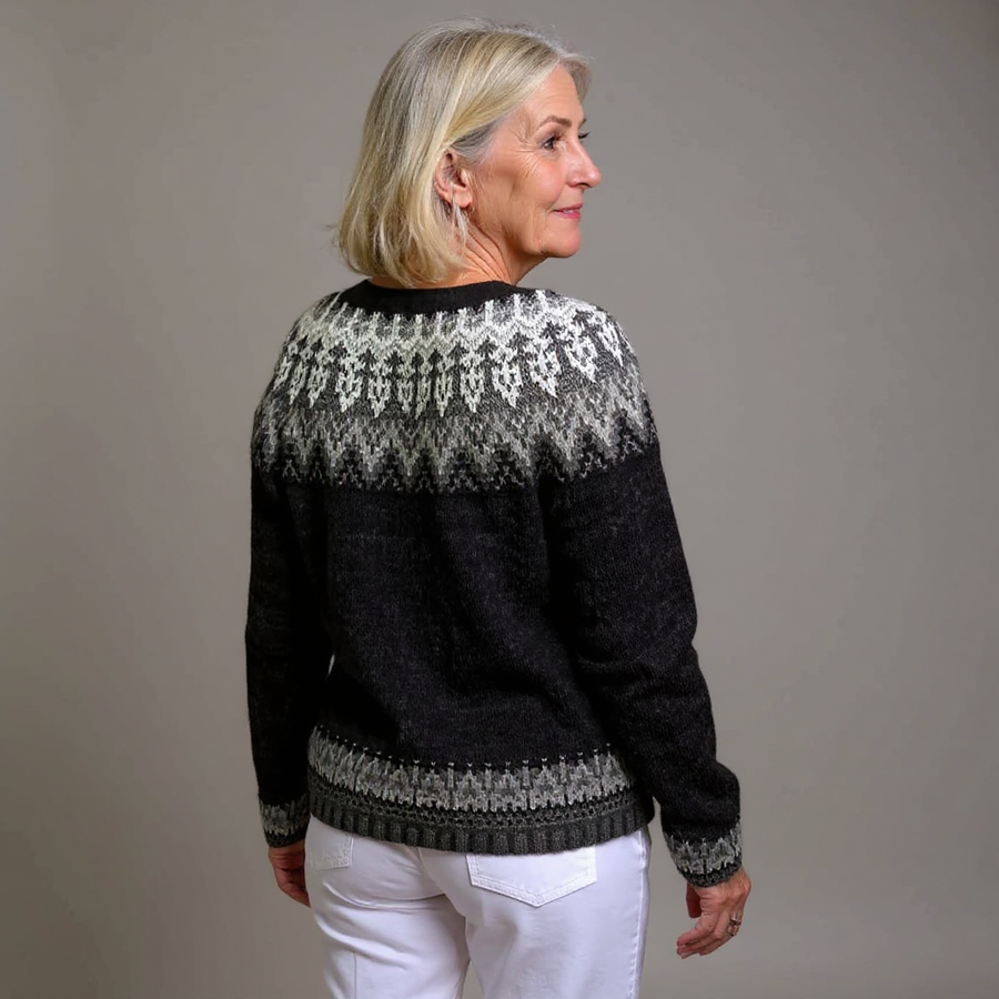 Brynelle™ | Nordic Fair Isle Button-Front Cardigan