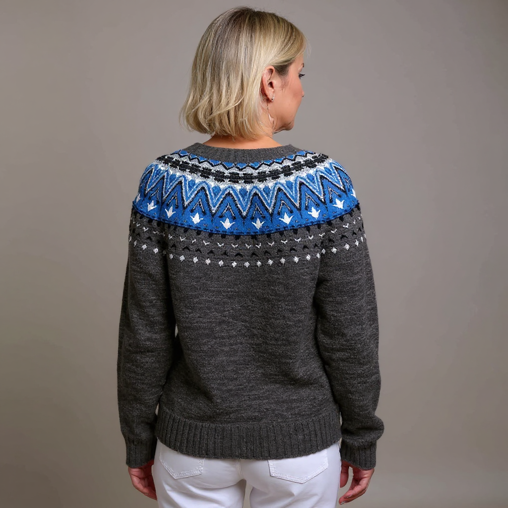 Elvira™ | Nordic Fair Isle Button-Front Cardigan