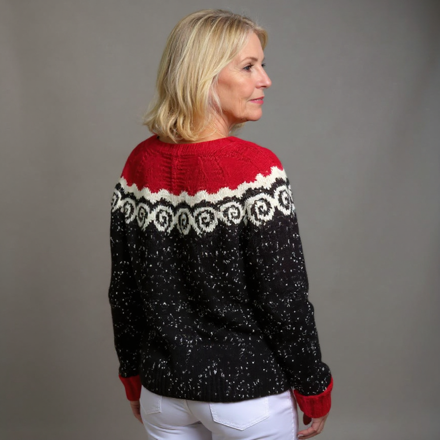 Beatrix™ | Nordic Scroll Button-Front Cardigan