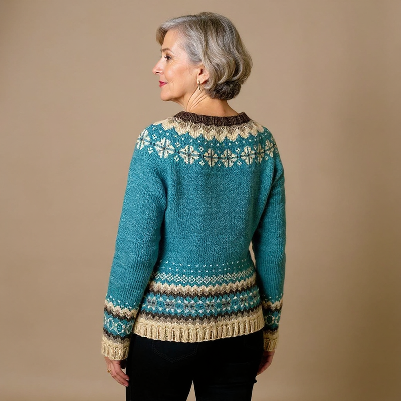 Winifred™ | Nordic Floral Button-Front Cardigan