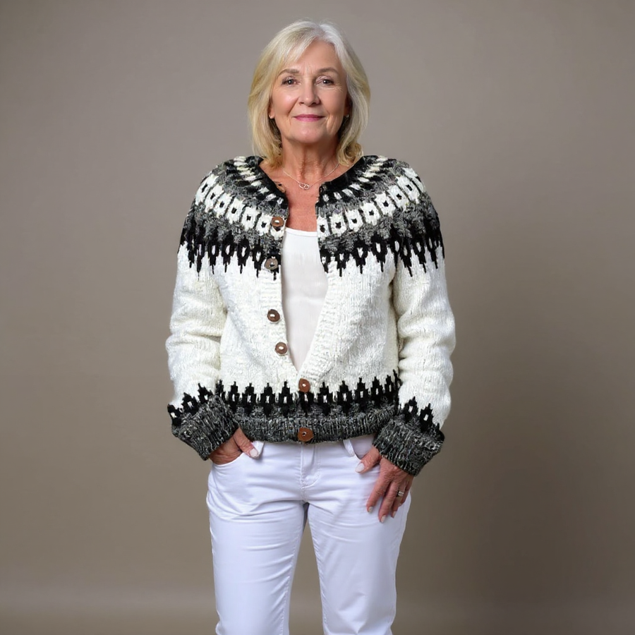 Althea™ | Nordic Fair Isle Button-Front Cardigan