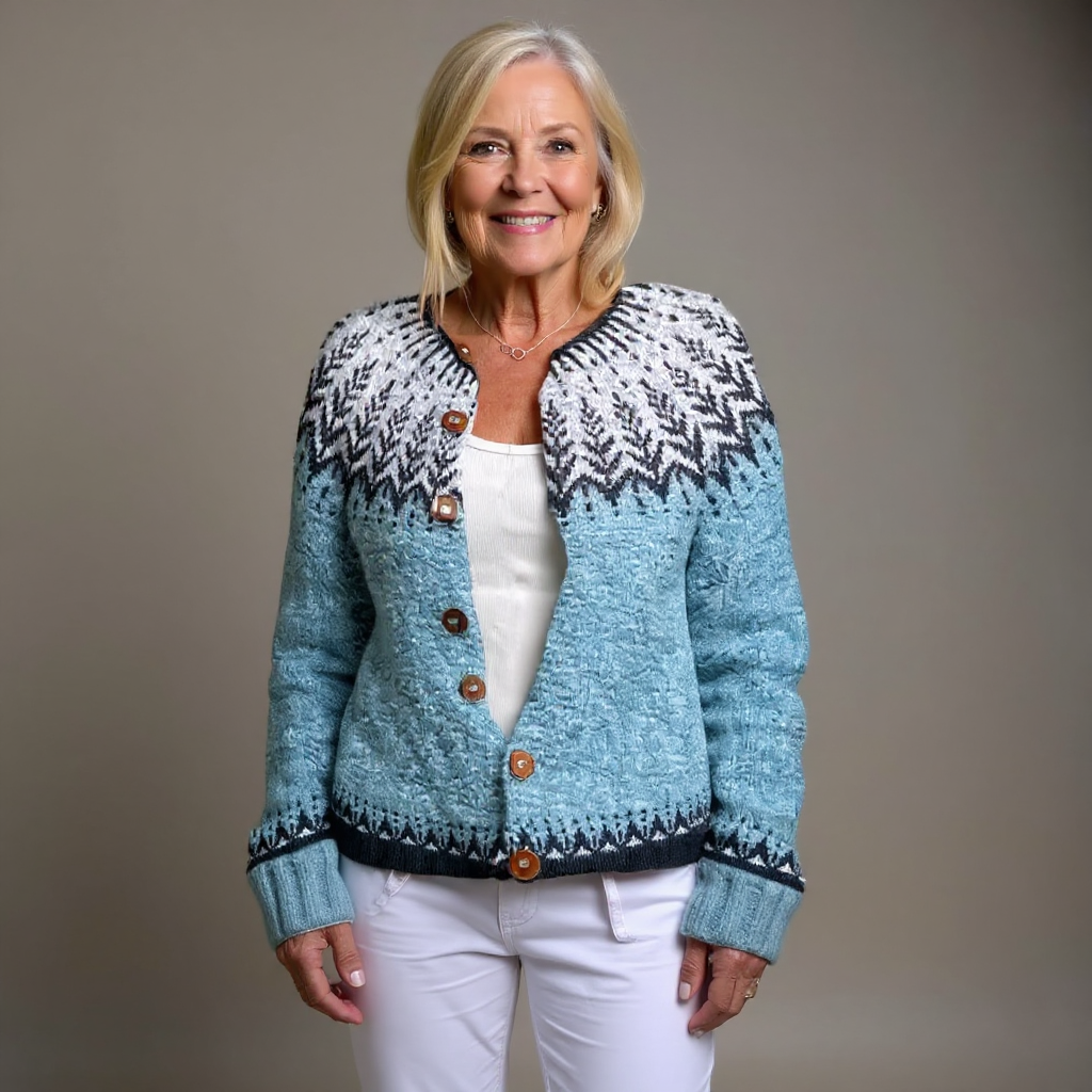 Freya™ | Nordic Fair Isle Button-Front Cardigan