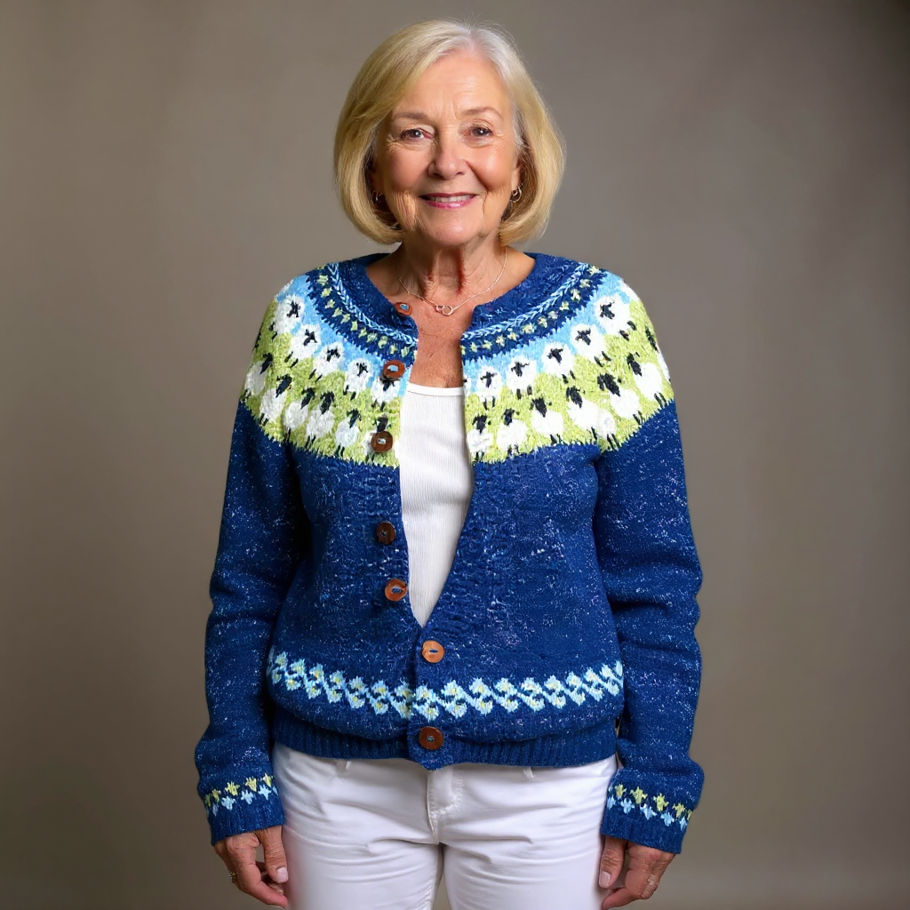 Fiona™ | Nordic Fair Isle Button-Front Cardigan