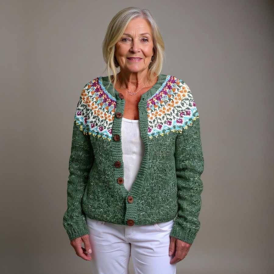 Maren™ | Botanical Nordic Button-Front Cardigan
