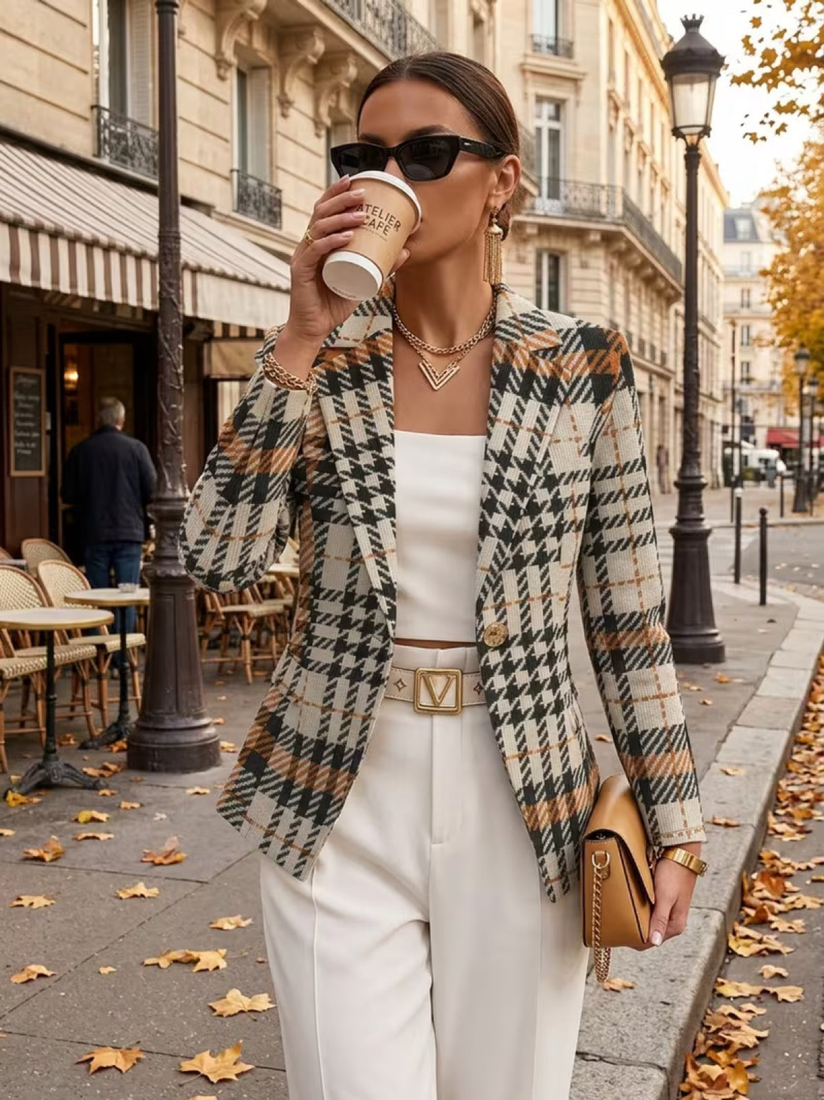 Ghislane™ | Heritage Houndstooth Tailored Blazer
