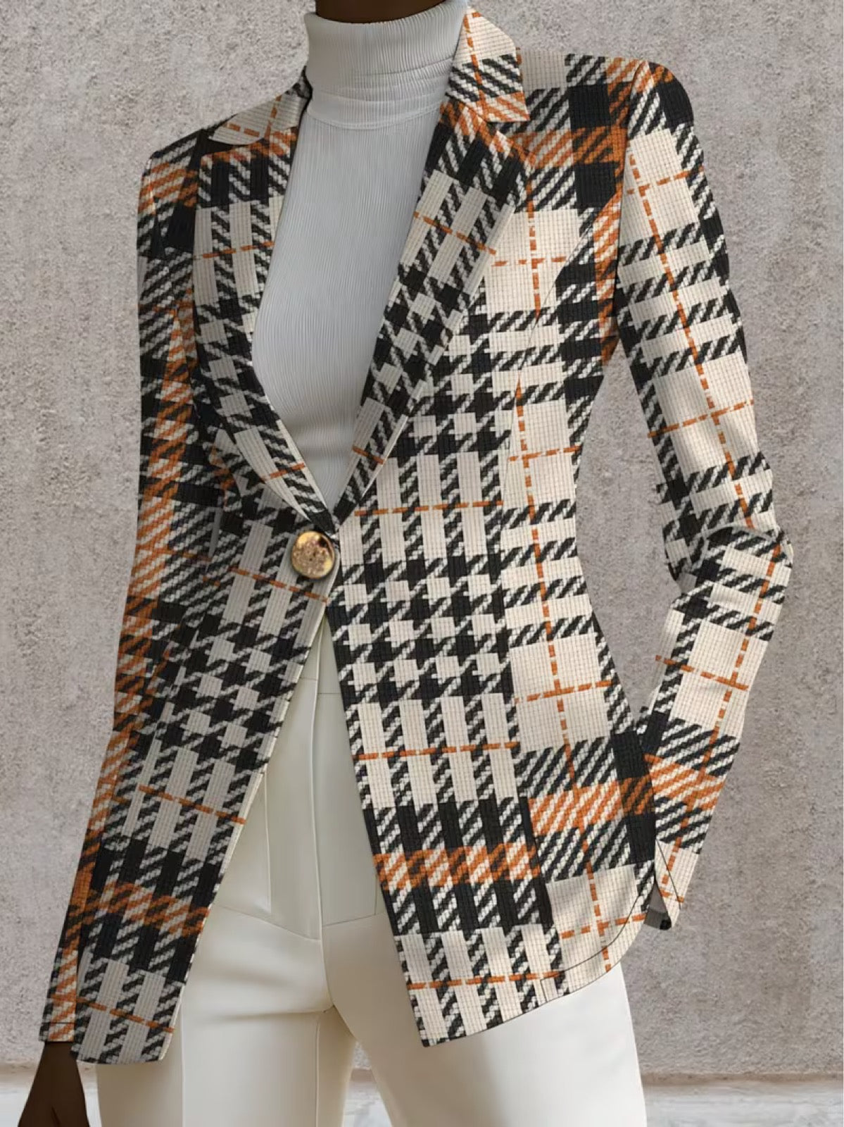 Ghislane™ | Heritage Houndstooth Tailored Blazer