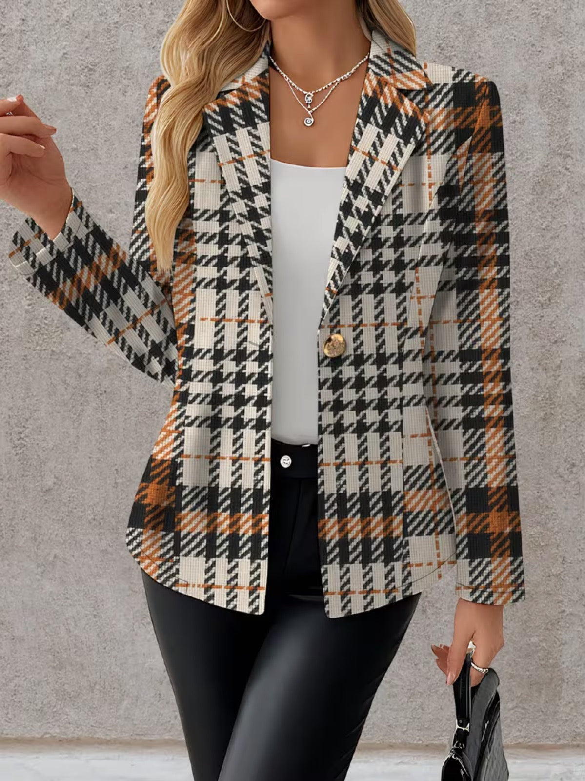 Ghislane™ | Heritage Houndstooth Tailored Blazer