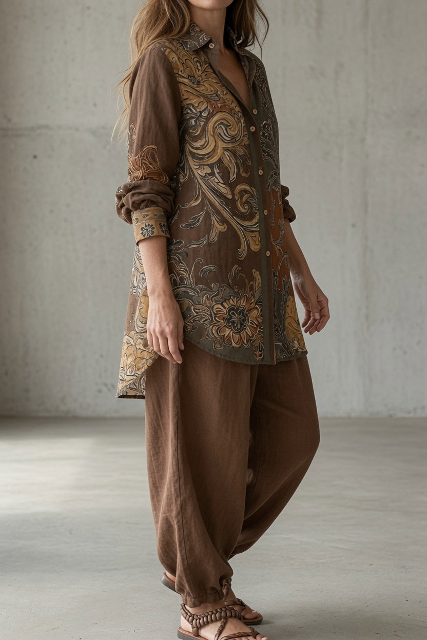 Natalie™ | Vintage Paisley Relaxed Two-Piece Set