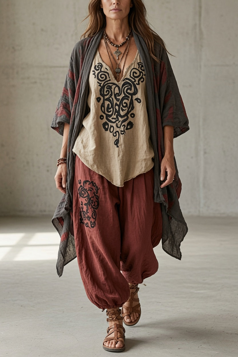 Tara™ | Bohemian Embroidered Three-Piece Set